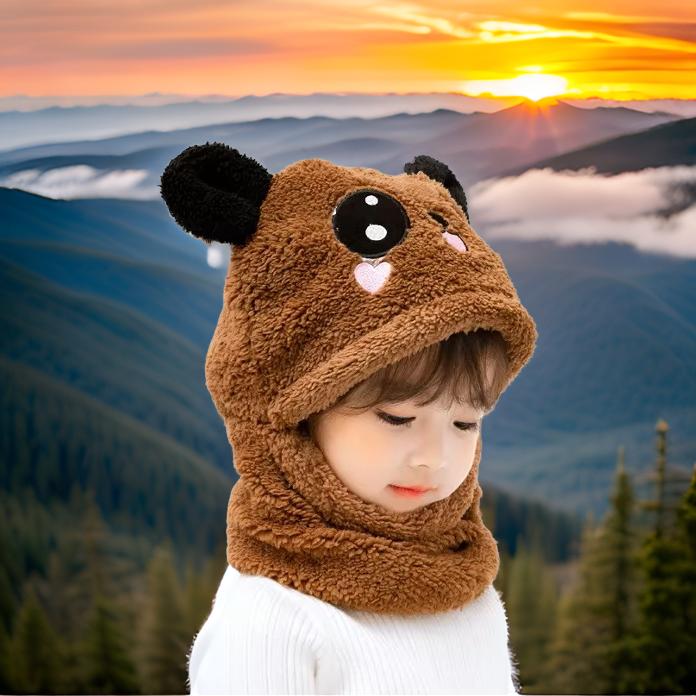 Cagoule_enfant_Balaclava_Panda_marron