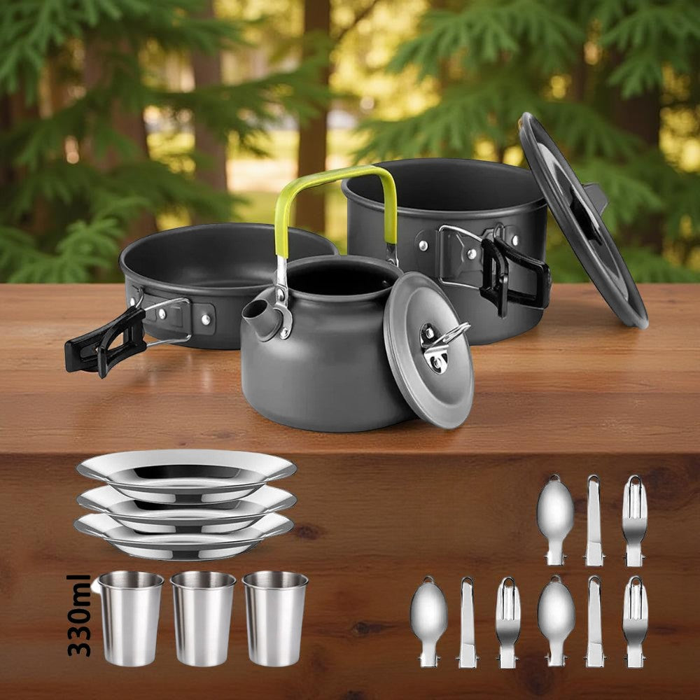 Batterie_de_cuisine_Camping_vert_option_vaisselle_trois_personnes