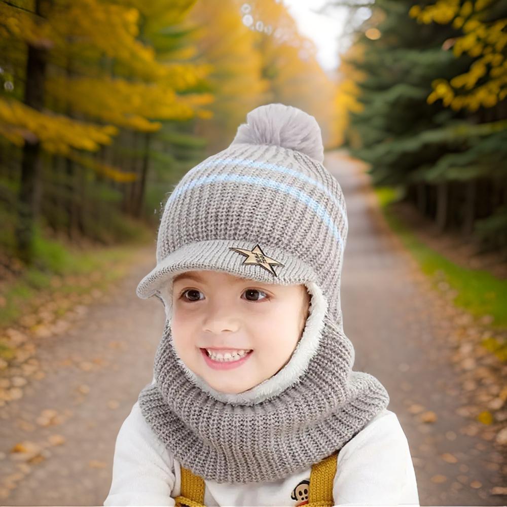 Cagoule_enfant_Cagoule_Pompom_grise