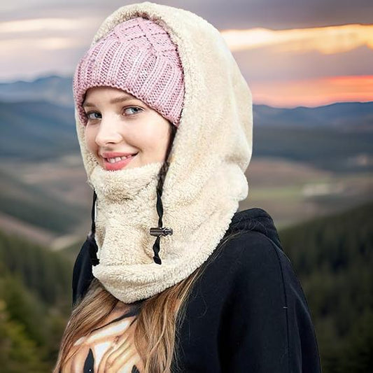 Cagoule femme Balaclava Peluche douillette