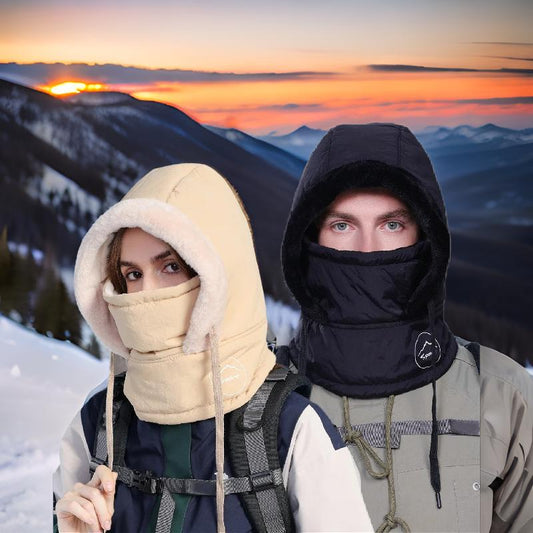 cagoule balaclava polaire creme et noir