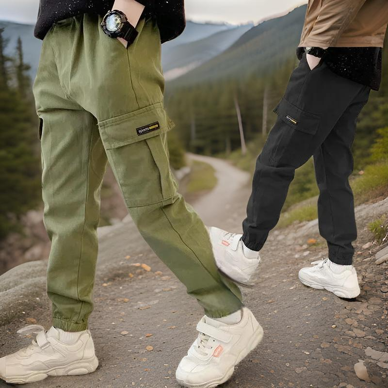 Pantalon_Cargo_Garcon_Confort_vert_et_noir