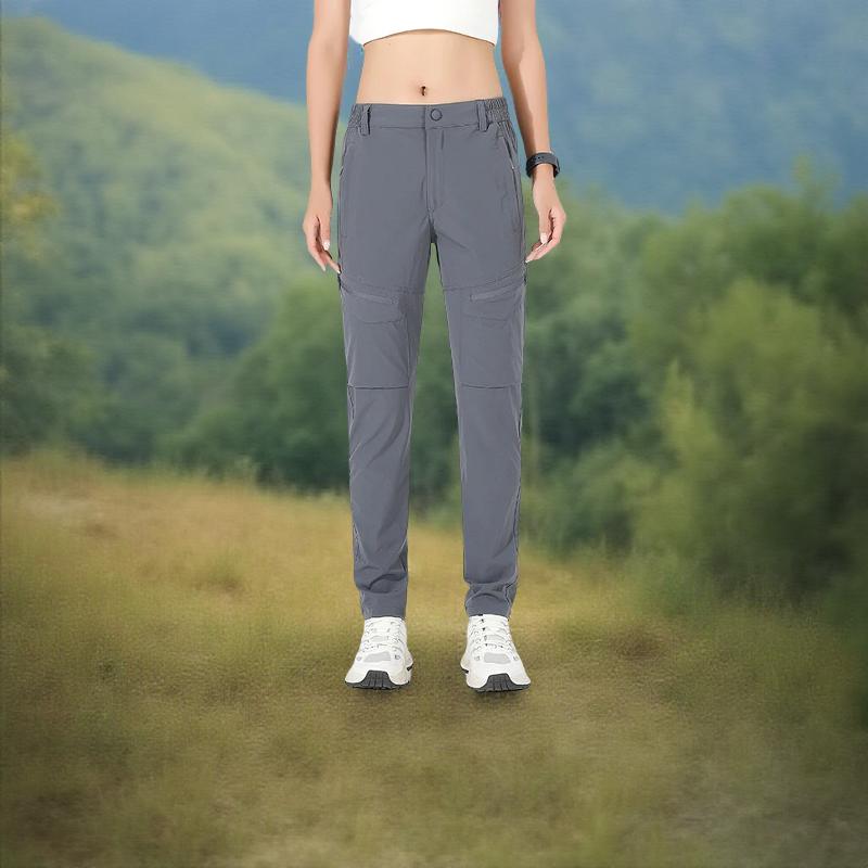 Pantalon_cargo_femme_Extensible_gris