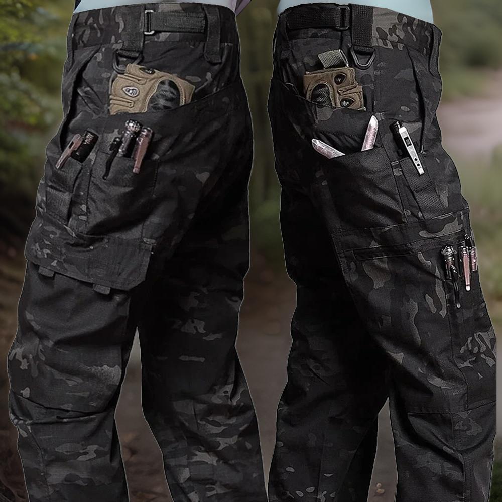 Pantalon_cargo_pour_homme_Outdoor_camouflage_noir