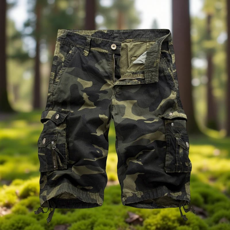 Short_cargo_homme_MultiPoches_camo_vert