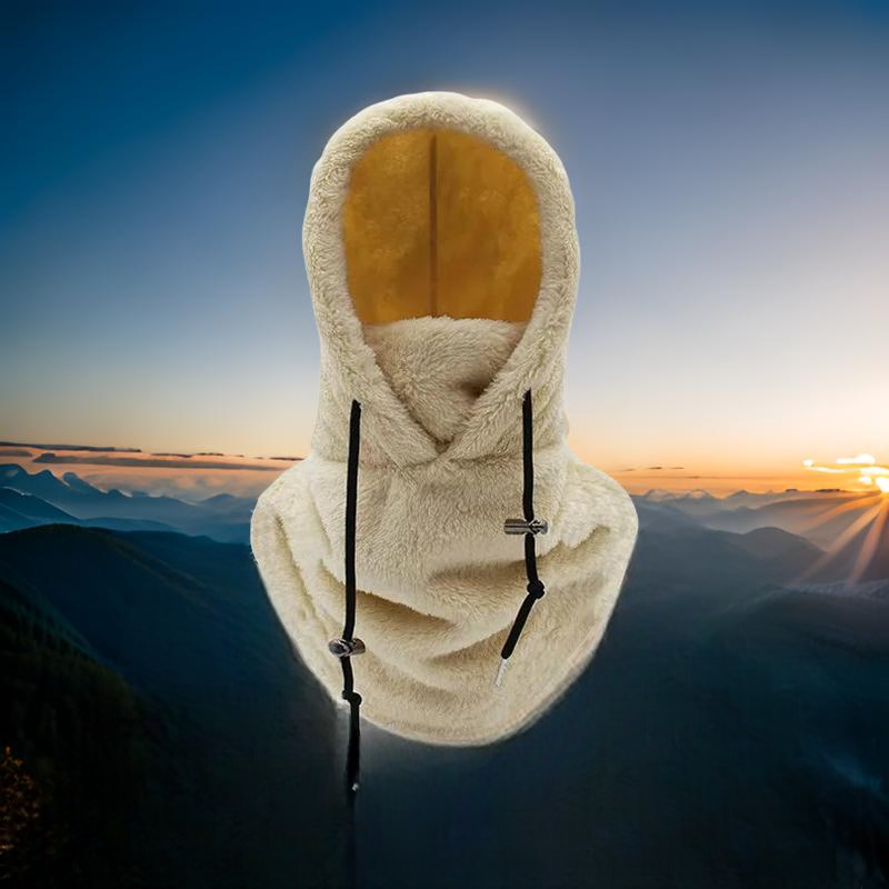 Cagoule femme Balaclava Peluche beige